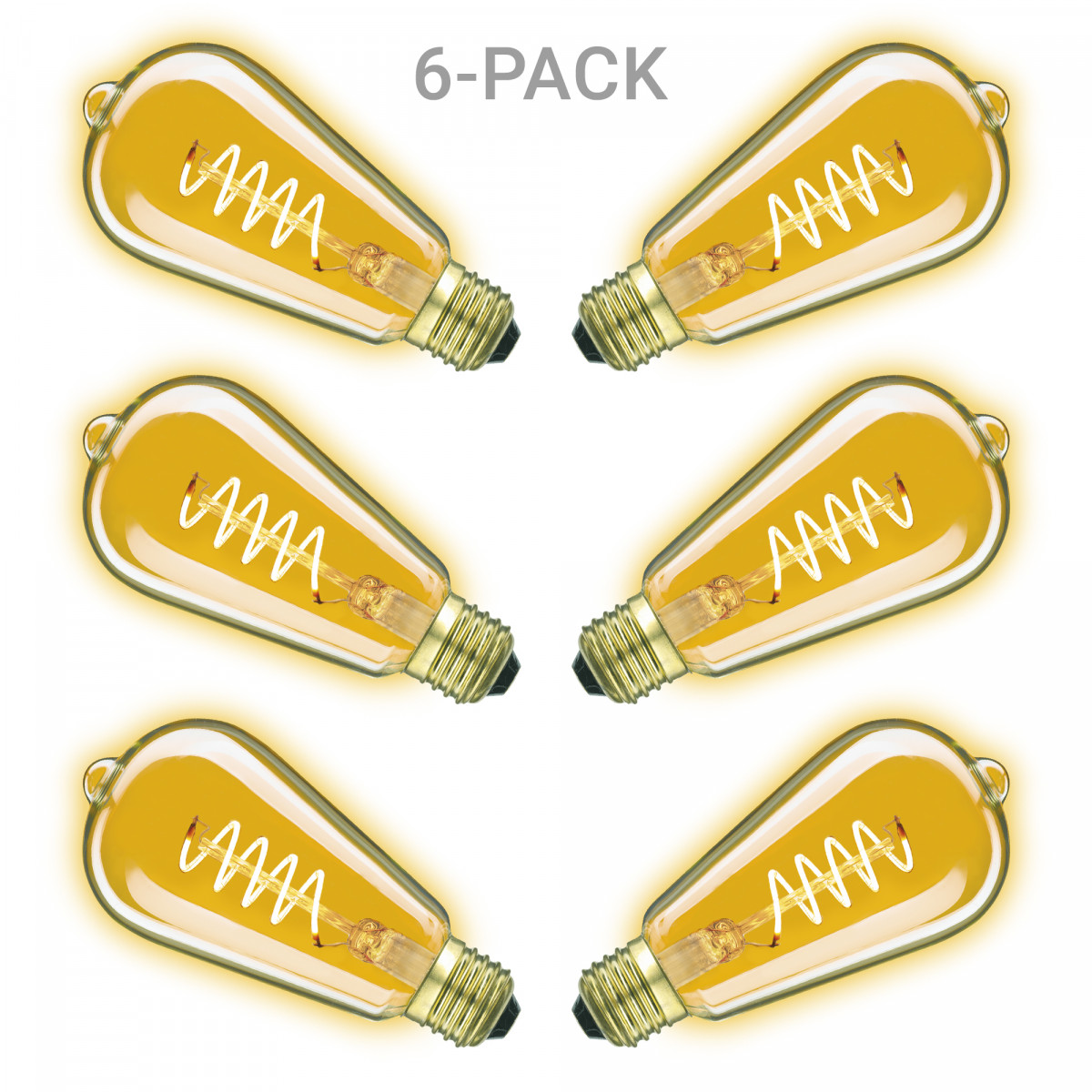 Pack de 6 ampoules Rustic Spiral LED 3,5W (6x5895) | Nostalux.fr