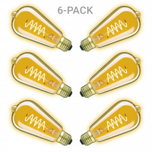 Pack de 6 ampoules Rustic Spiral LED 3,5W (6x5895) | Nostalux.fr