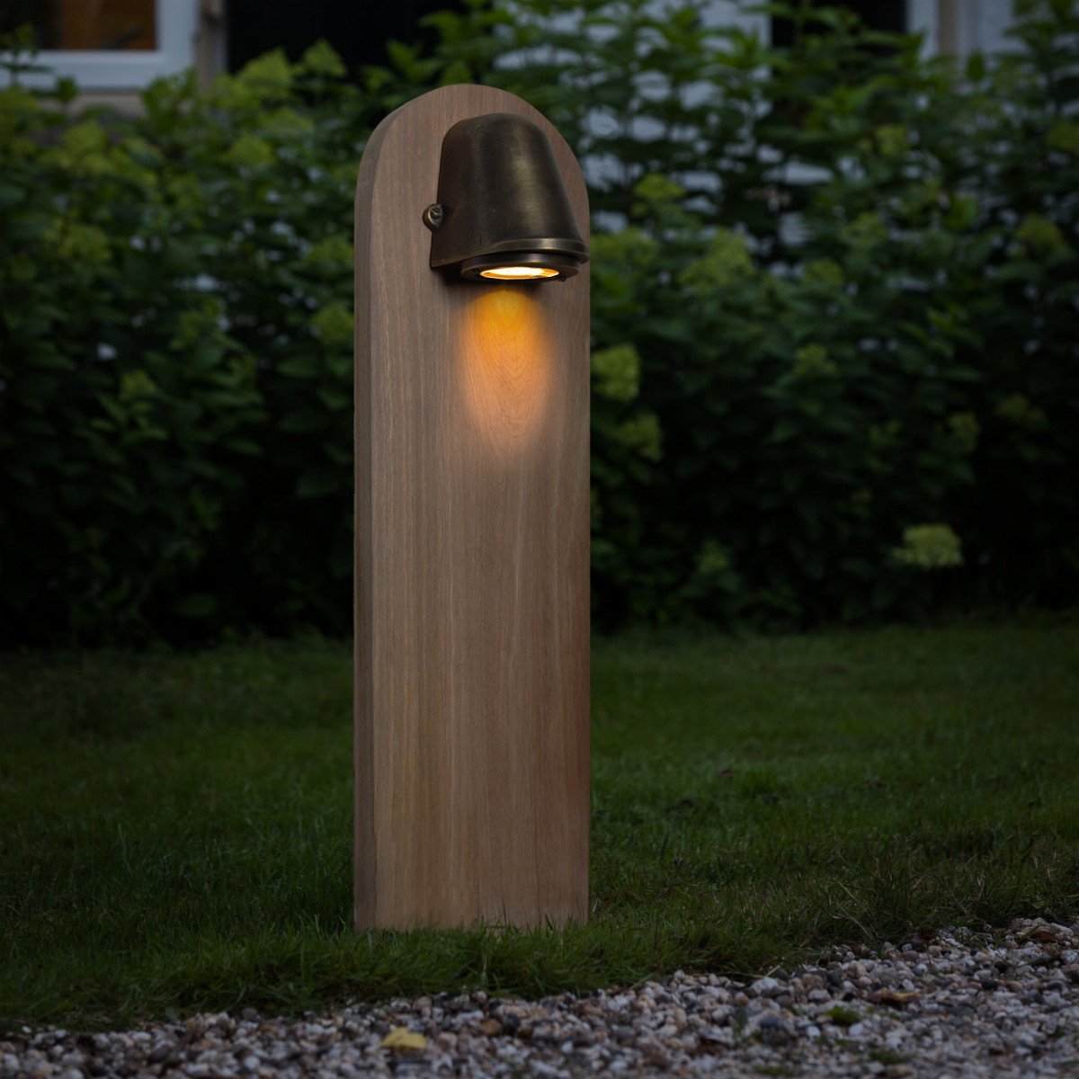 Lampe de jardin spot noir sur pied en bois Offshore (1287) maritime  