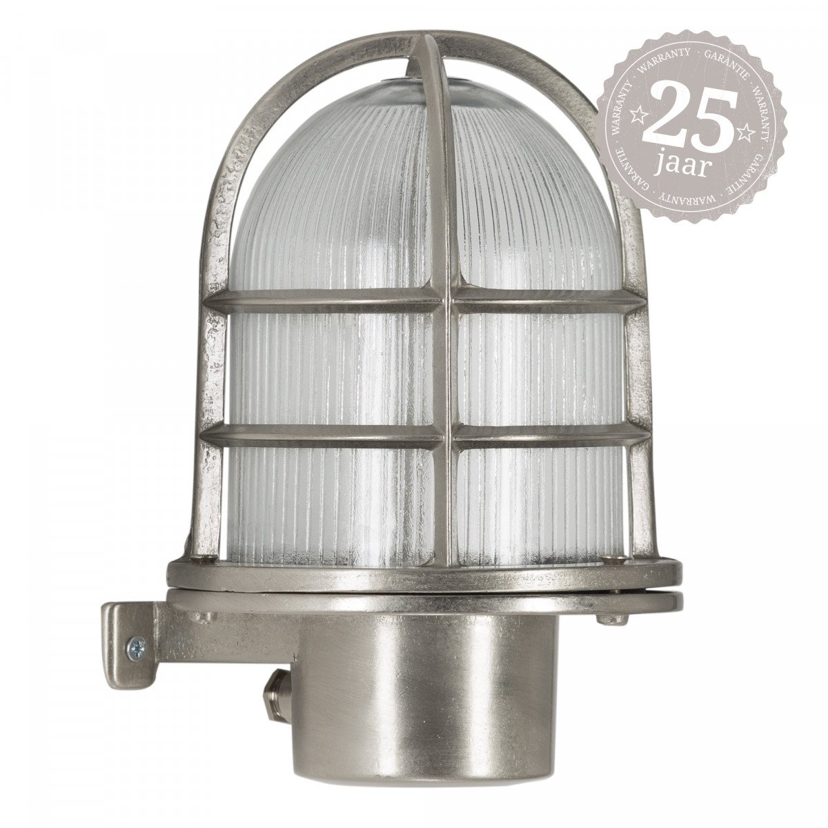 lampe de bateau Caspian en laiton apparence argent vieilli