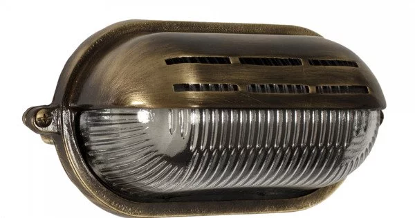 Licht-Erlebnisse Applique Murale D'extérieur En Laiton Véritable Produit UE IP64 E27 H : 27 Cm Lampe De Bateau Antirouille Applique Extérieure Applique Murale De Maison Mur De Cour Jardin