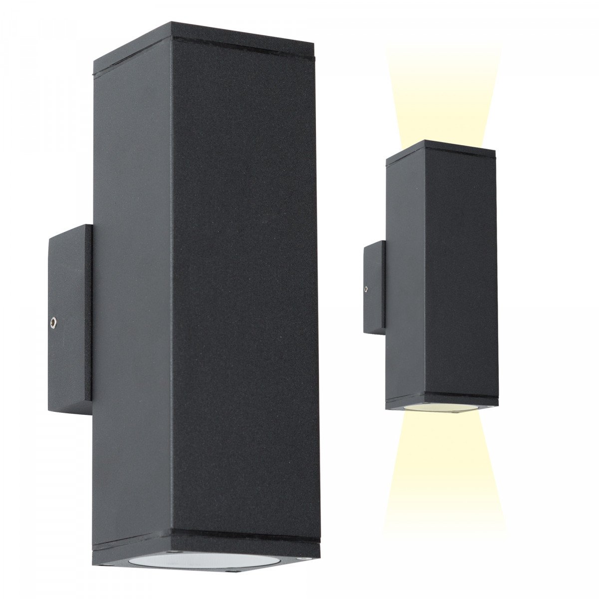 Applique extérieur Kevin double faisceau Noir (7455) Up en down avec capteur LED jour et nuit de la marque KS Lighting