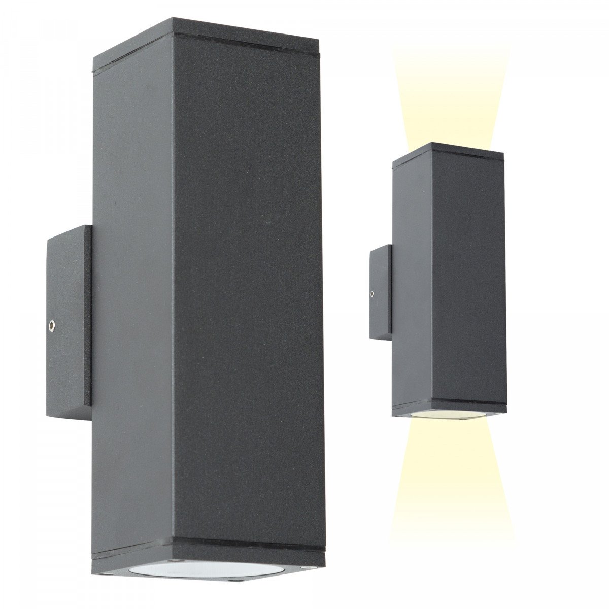 Applique extérieur Kevin double faisceau Noir moderne, de haute qualité de KS Lighting | Nostalux.fr
