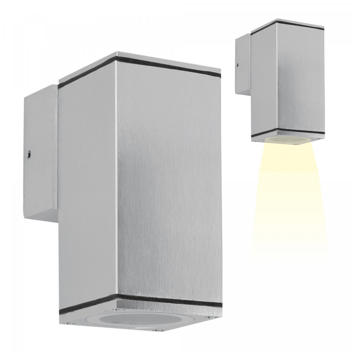 Kelvin Down Titan applique argentée GU10 extérieur IP54
