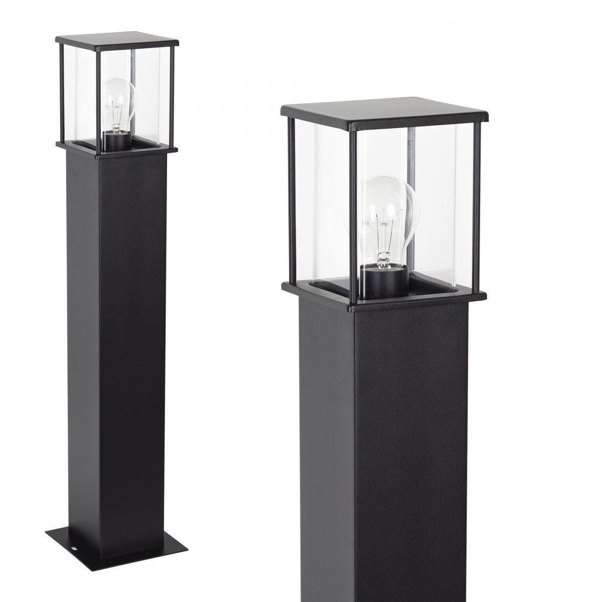 Lampadaire noir Astro 1 Terras forme épurée - avec capteur LED jour et nuit - culot E27 de KS Lighting