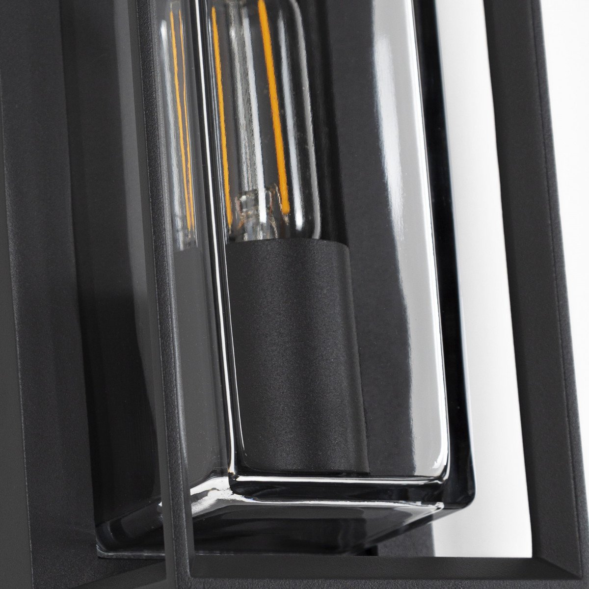 Applique murale moderne noire pour l'extérieur sur la façade, éclairage élégant et stylé avec verre clair, lampe d'extérieur boîtier design 