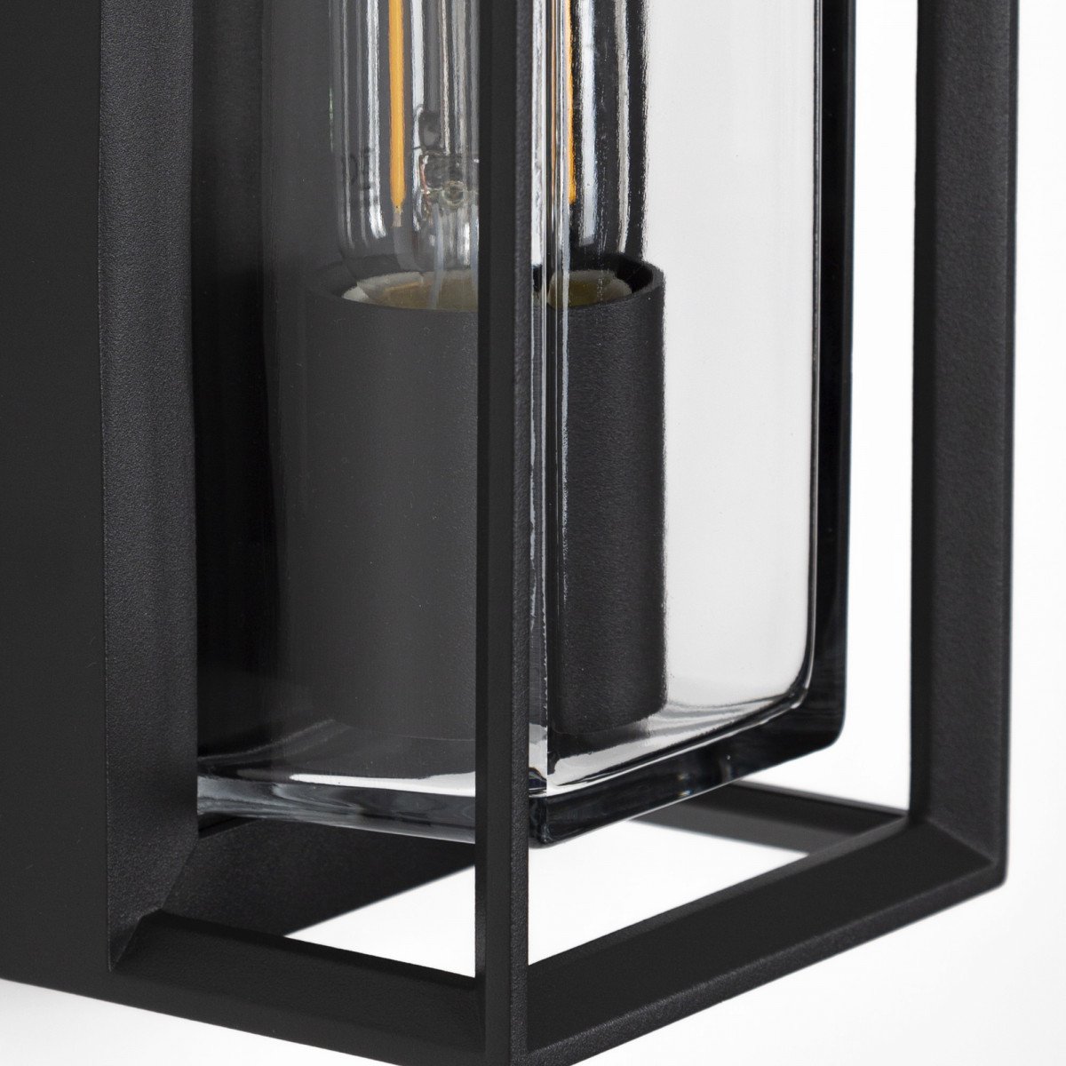 Applique murale moderne noire pour l'extérieur sur la façade, éclairage élégant et stylé avec verre clair, lampe d'extérieur boîtier design 