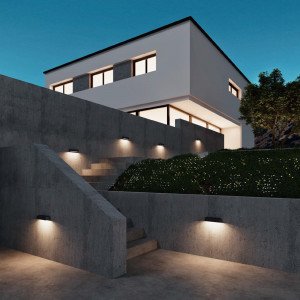 Spot mural, applique murale à LED, downlighter, noir