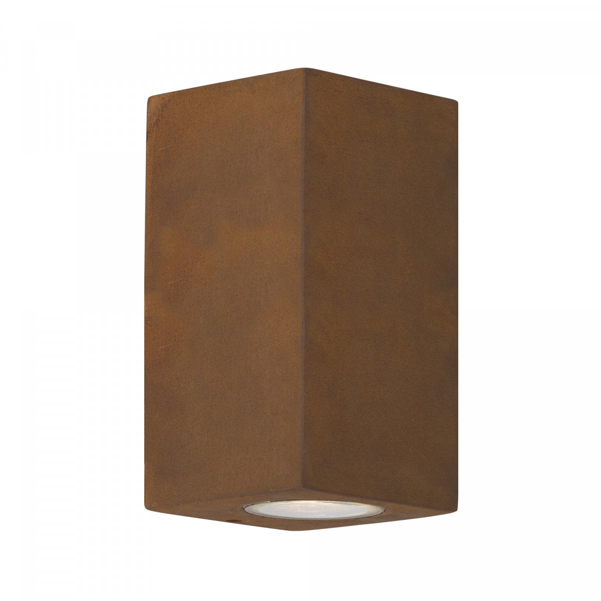 Buitenlamp Levi Up en Downlighter moderne wandlamp in roestbruine corten kleur als buitenverlichting