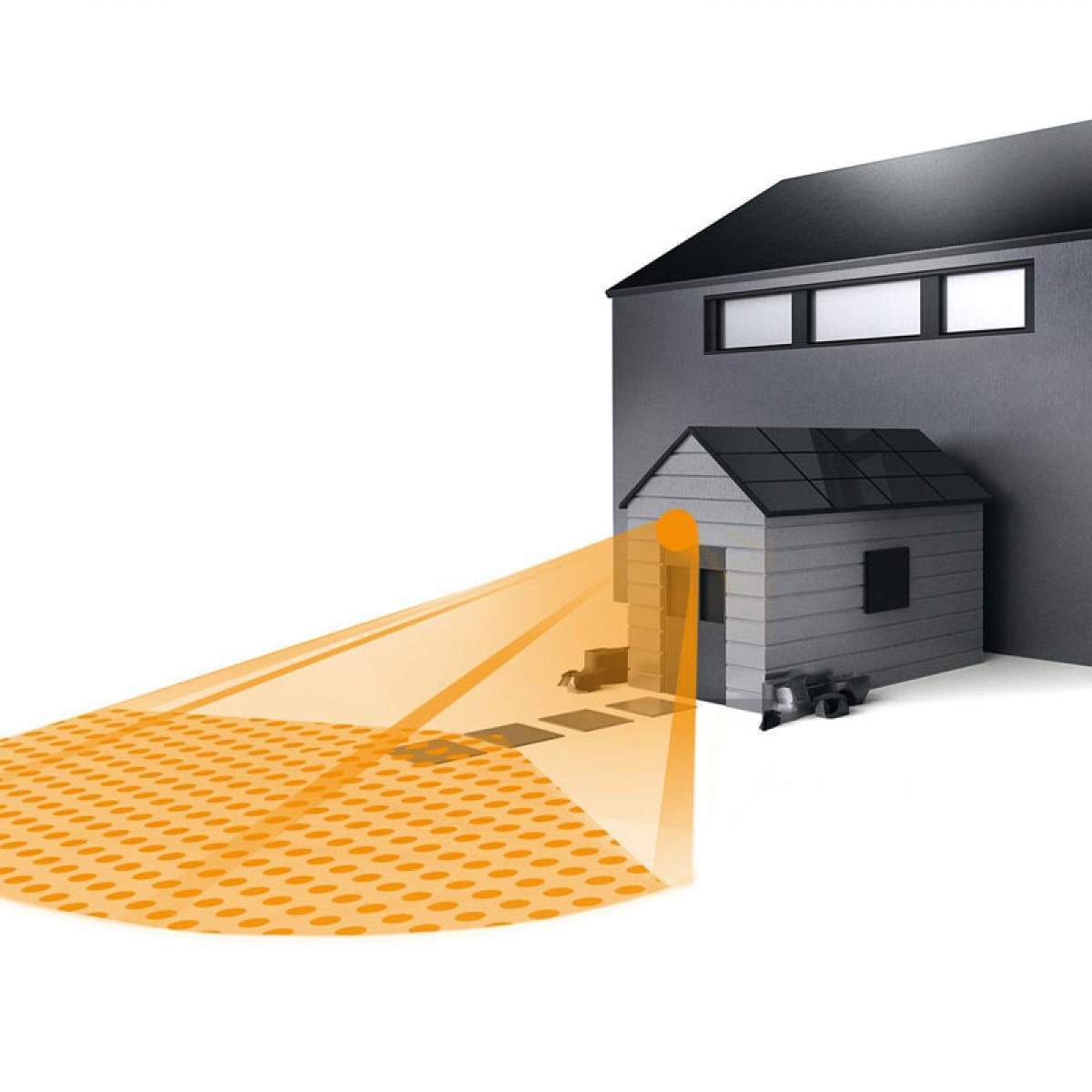 Détecteur de mouvement séparé noir Steinel IS 1 (600419) idéal pour une surveillance ciblée des espaces situés devant les maisons et les voies d'accès