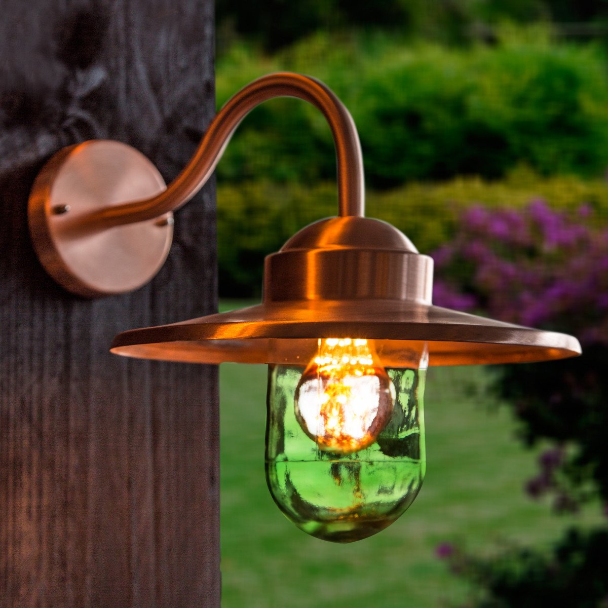Éclairage extérieur, applique pendante Dolce (7385) en cuivre tendance avec globe en verre  de la marque KS Lighting