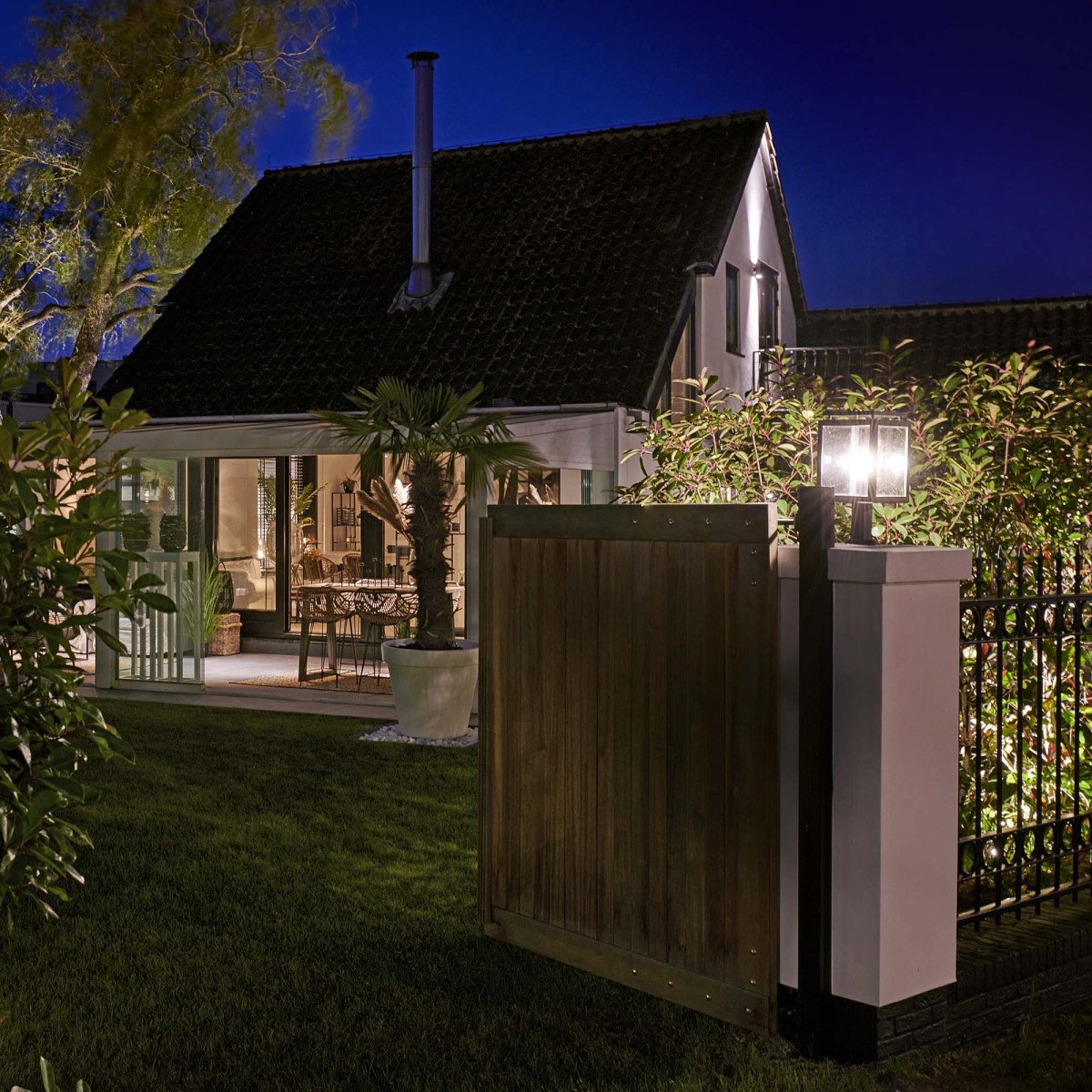 Potelet extérieur De Vecht avec ampoule LED et capteur jour/nuit 