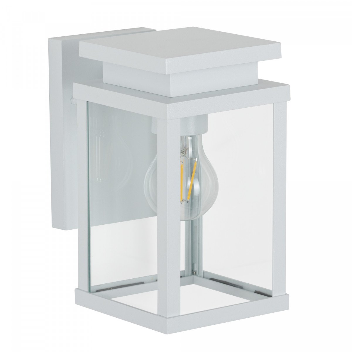 Lampe d'extérieur blanche, moderne, design épuré, éclairage d'extérieur, cadre blanc, verre clair, applique murale d'extérieur  