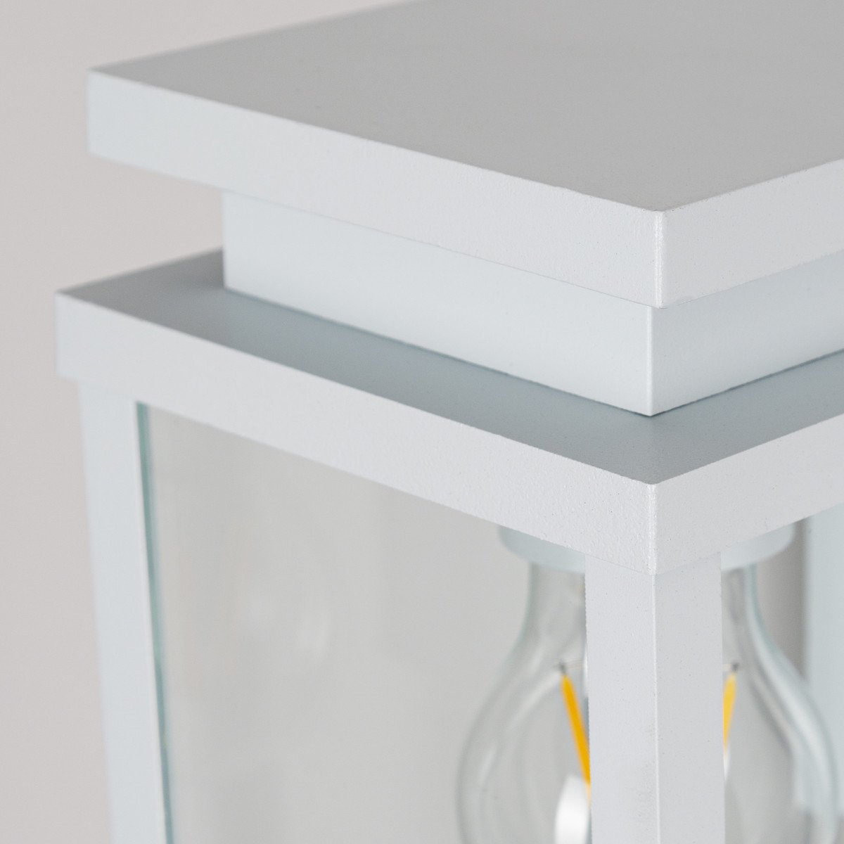 Lampe d'extérieur blanche, moderne, design épuré, éclairage d'extérieur, cadre blanc, verre clair, applique murale d'extérieur  