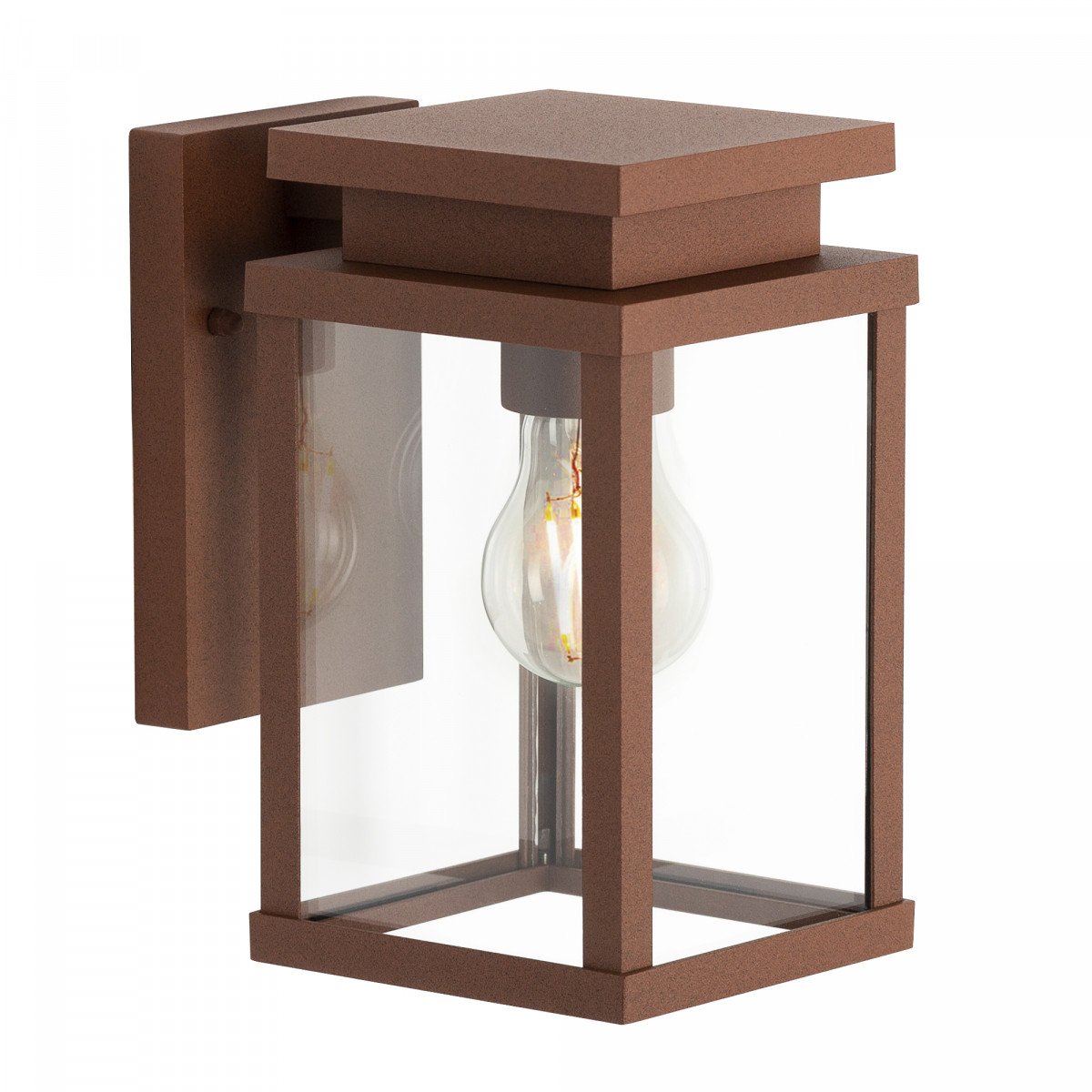Lampe d'extérieur Jersey en acier corten, applique couleur rouille pour l'extérieur, éclairage extérieur moderne et épuré