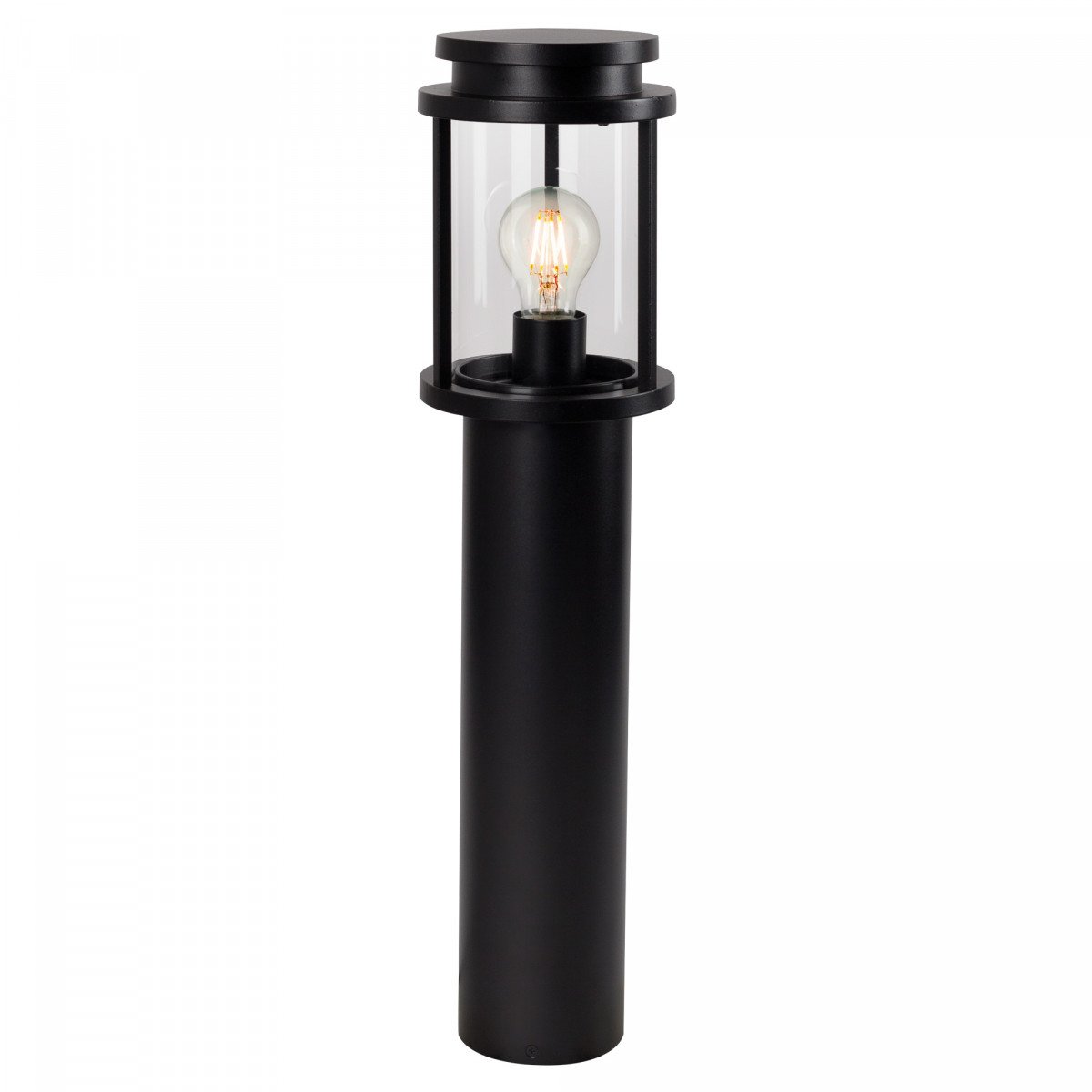 Lampe de jardin ronde noire au design épuré E27