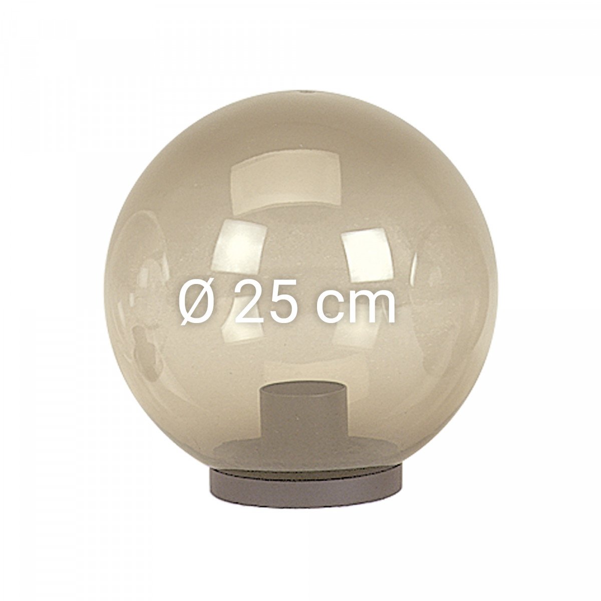 Globe en verre fumé (transparent) de 25 cm de diamètre avec collerette (3712) de KS Lighting