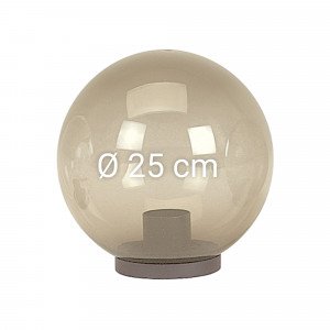 Globe en verre fumé (transparent) de 25 cm de diamètre avec collerette (3712) de KS Lighting