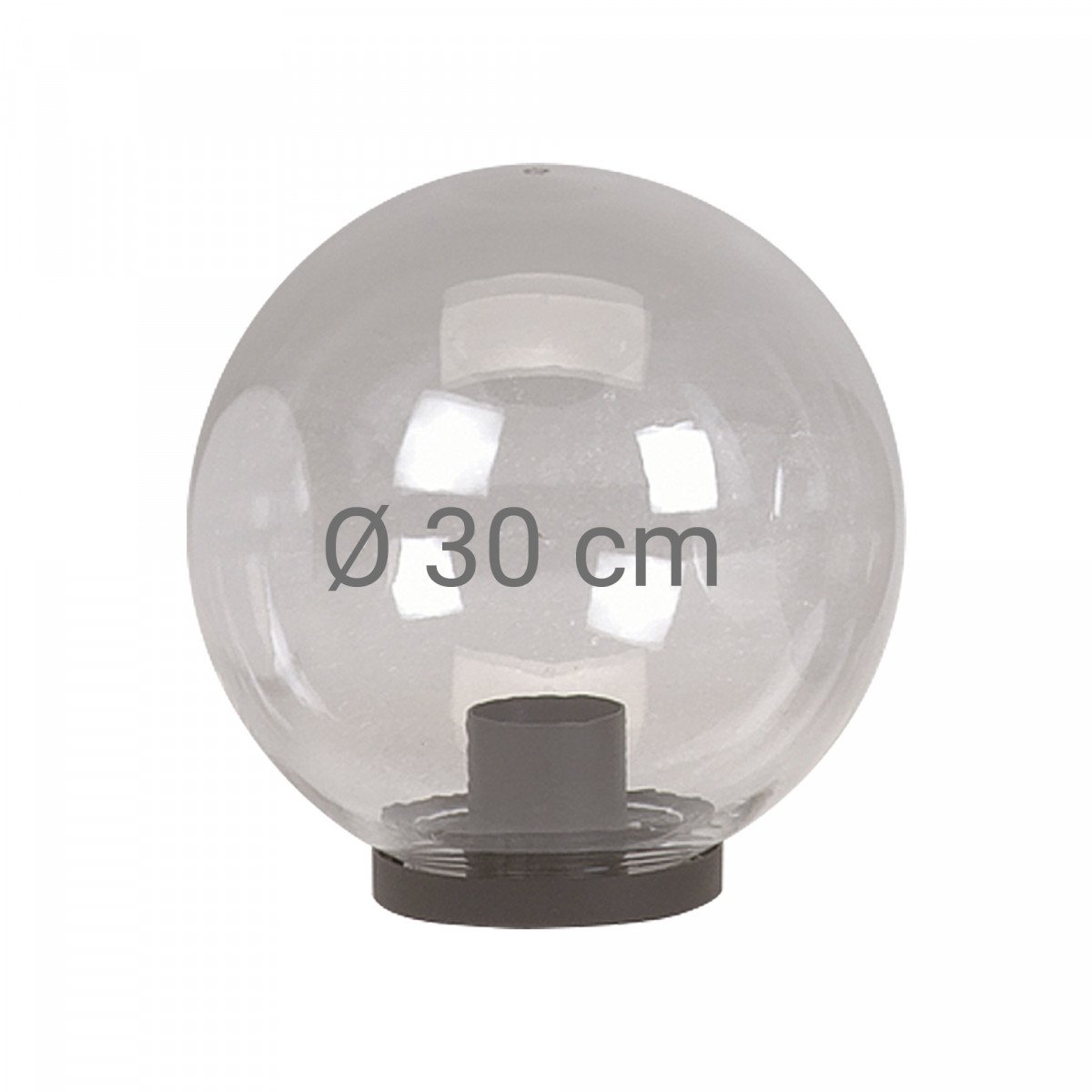 Globe transparent fumé de 30 cm de diamètre avec collerette (3758) de KS Lighting