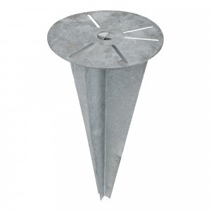piquet de sol pour fixer des lampadaires d'extérieur, poteau d'ancrage blindé, entièrement galvanisé avec une plaque ronde de Ø21cm et une cale de 50cm piquet de sol pour fixer des lampadaires d'extérieur, poteau d'ancrage blindé, entièrement galvanisé avec une plaque ronde de Ø21cm et une cale de 50cm