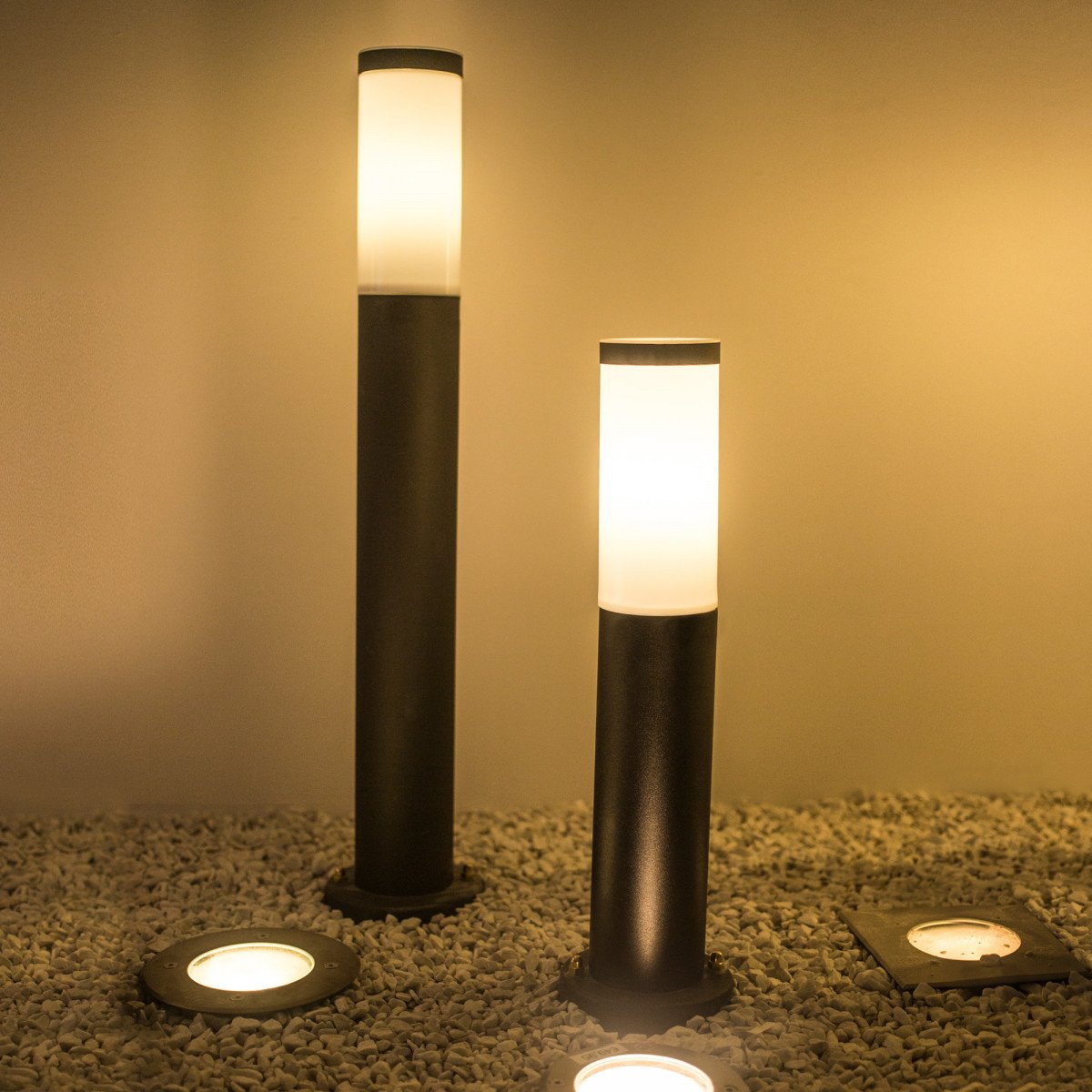 Set de 3 lampes de jardin Lech 2 (7071d4) en noir de KS Outdoor Lighting | Nostalux.fr