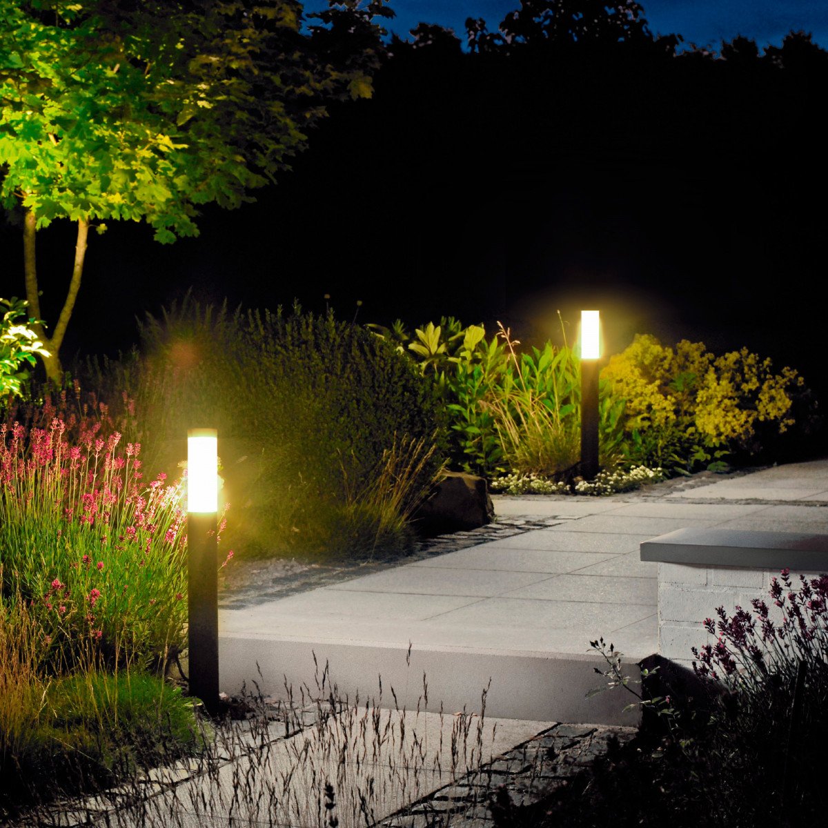 Set de 3 lampes de jardin Lech 2 (7071d4) en noir de KS Outdoor Lighting | Nostalux.fr