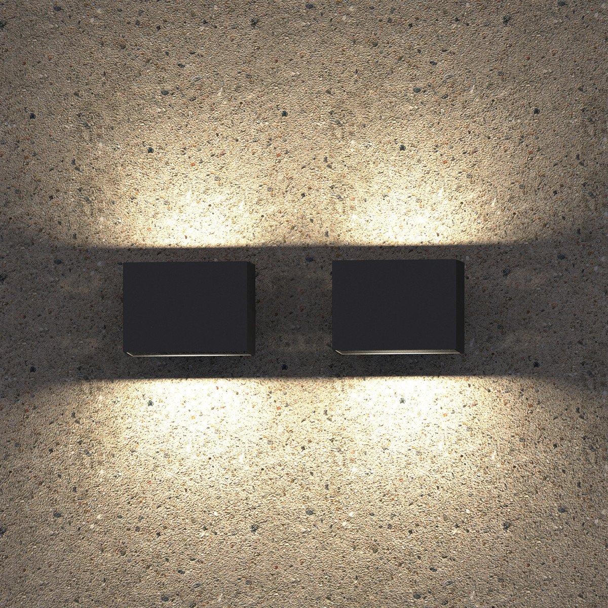 Applique extérieur noir Segment Small (7495) LED Up Down , éclairage mural moderne de KS Lighting