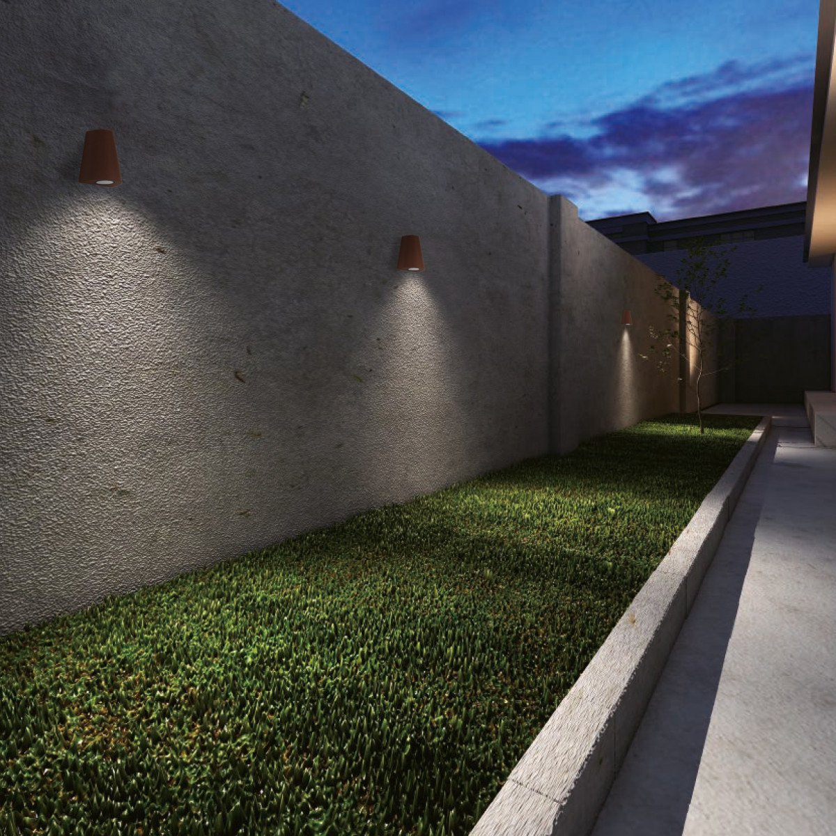 Spot mural Cône noir (7616) downlighter avec capteur LED nuit et jour de KS Lighting