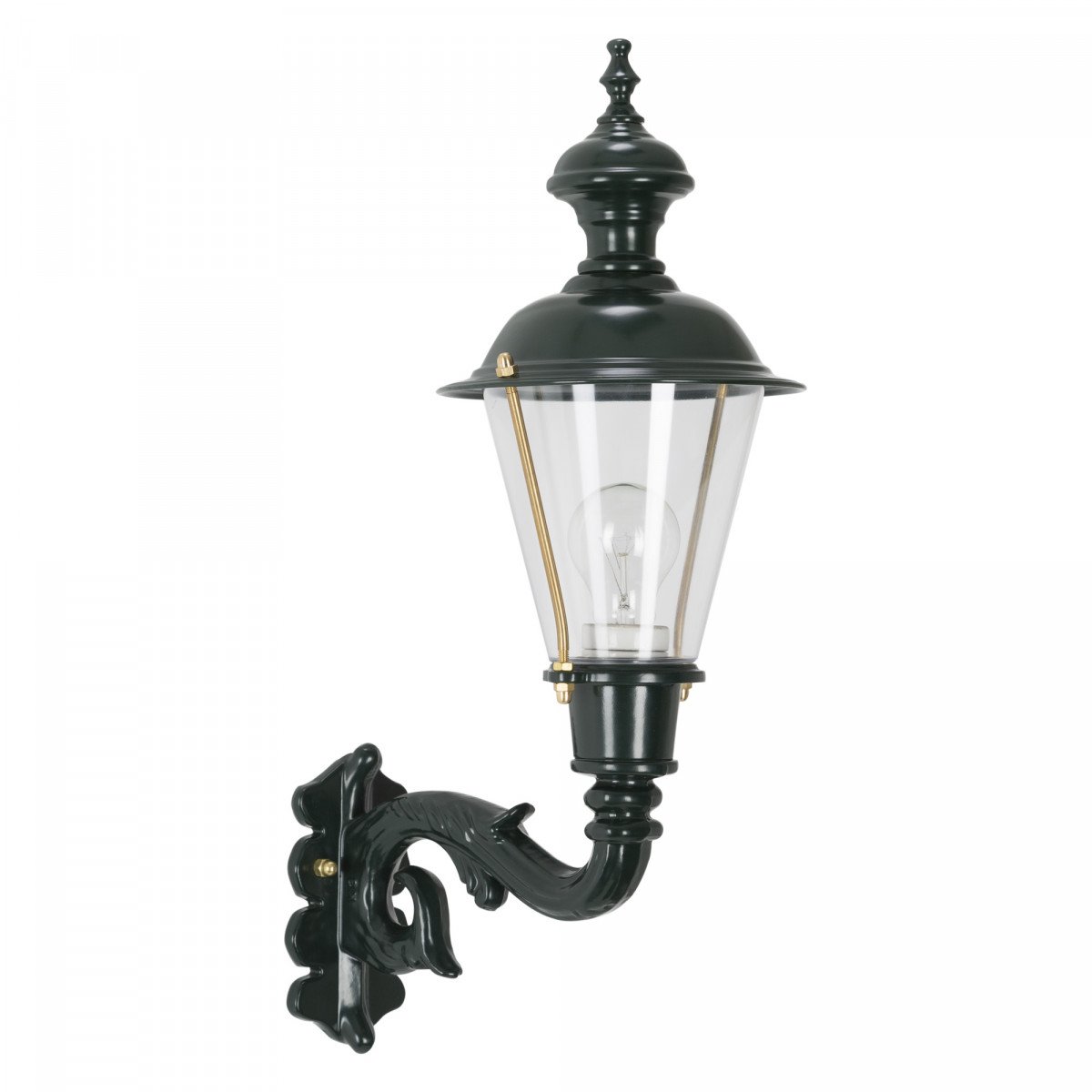 Éclairage extérieur campagnard - lampe extérieure classique KS Hoorn montante verte - ronde en cuivre koper