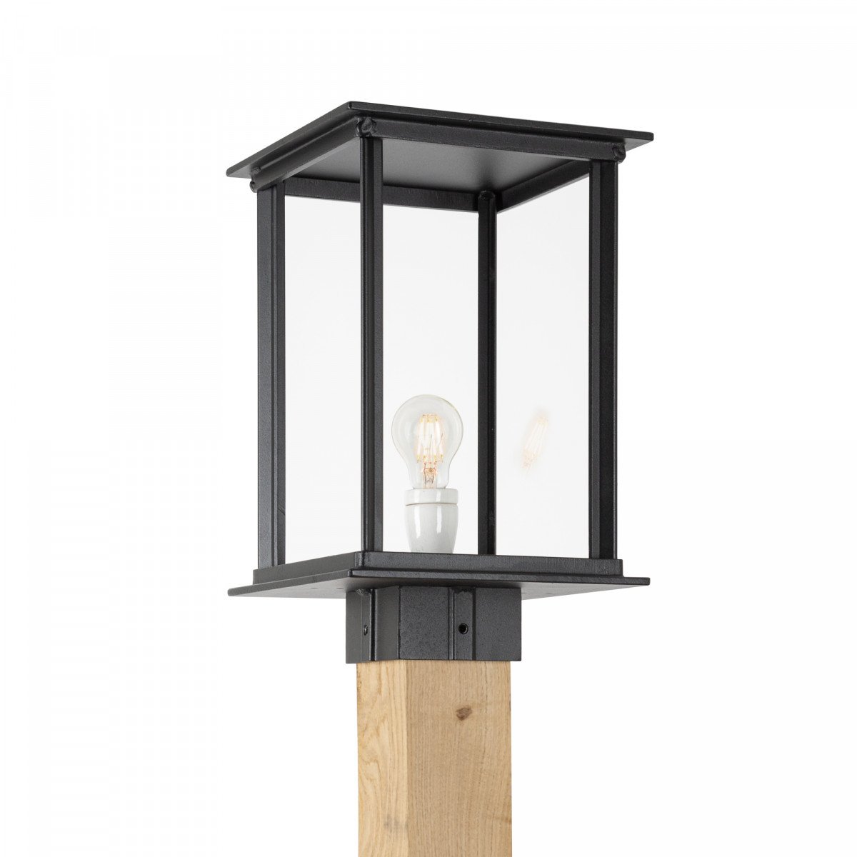 Capital XXL WOOD Lanterne éclairage extérieur noir carré design épuré et moderne