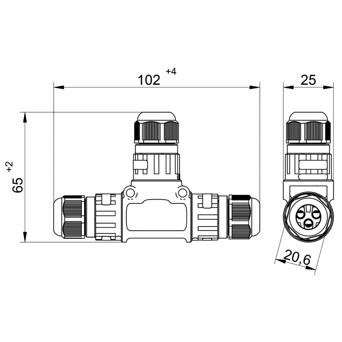 Manchon de câble IP68 Jonction en T