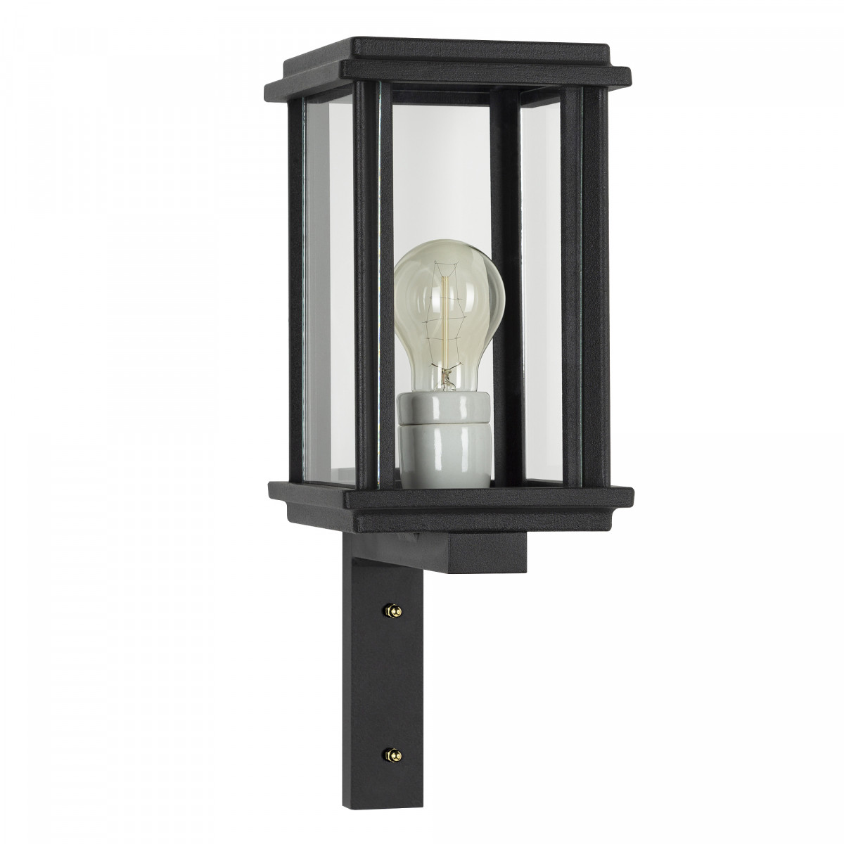 Applique murale montante noire Capital S sur support noir 