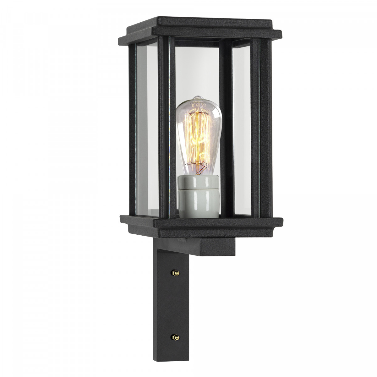 Applique murale montante noire Capital S sur support noir 