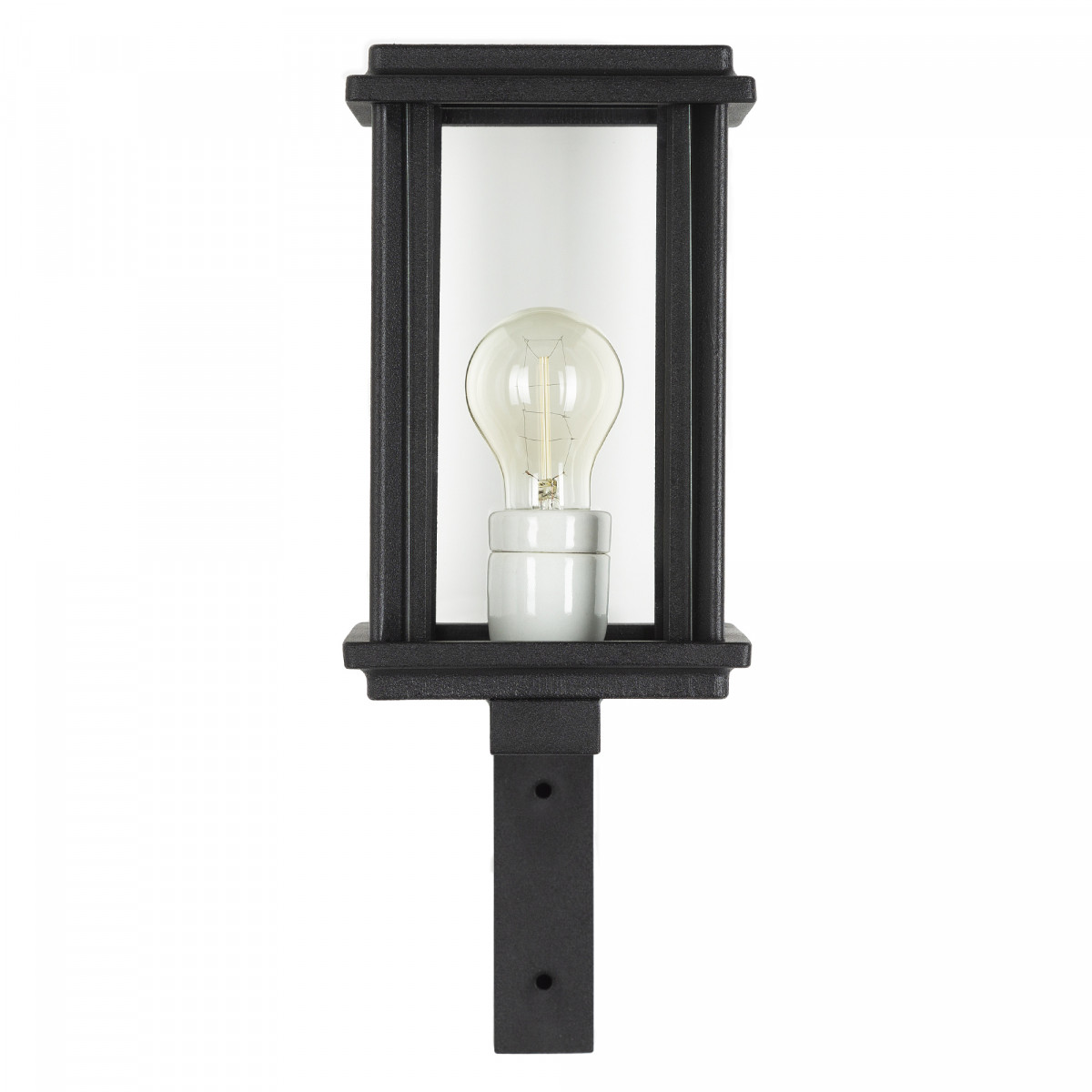 Applique murale montante noire Capital S sur support noir 