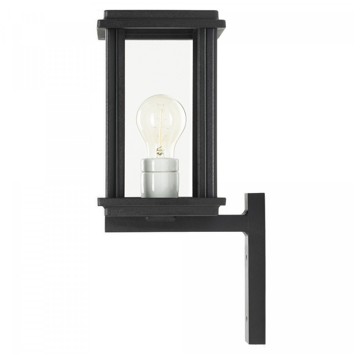 Applique murale montante noire Capital S sur support noir 