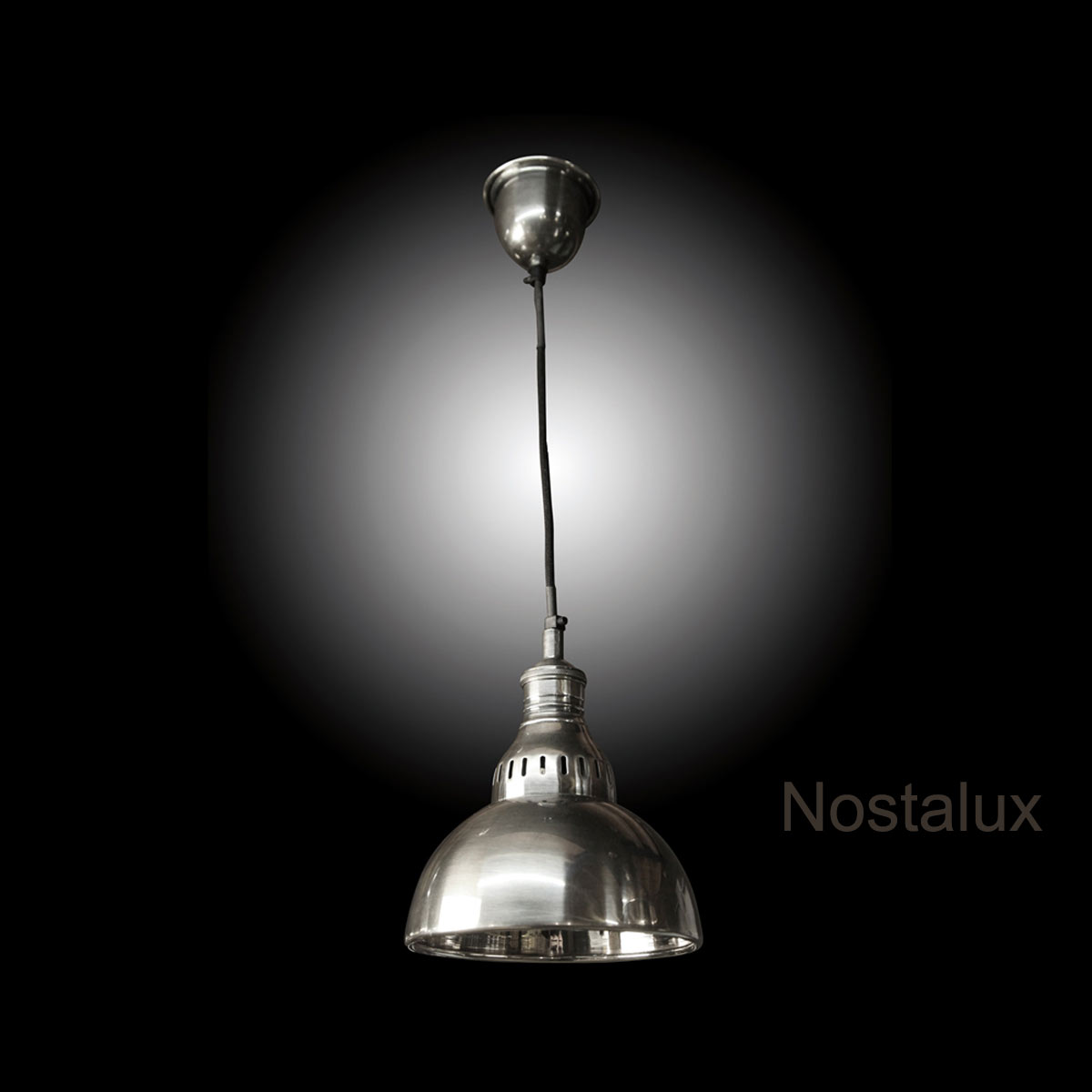 Lampe suspendue Dakota (58307) argent vieilli Nostriel  - Nostalux.fr