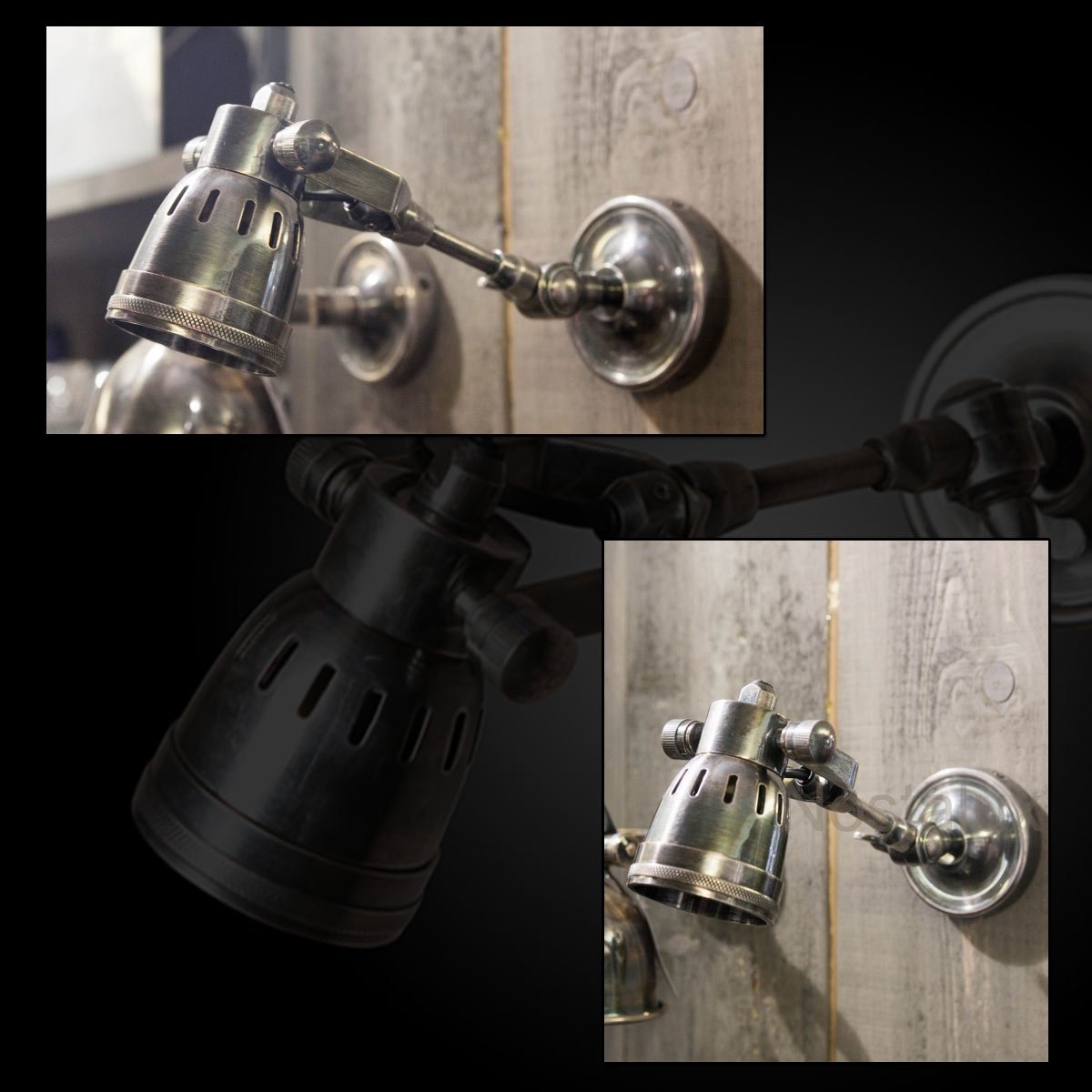 Applique murale Mulberry (50463) argent vieilli style industriel & vintage