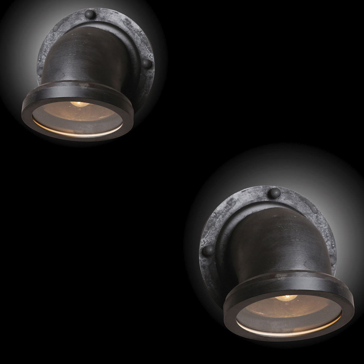 Applique murale noire Auckland - spots industriels & vintage IP54