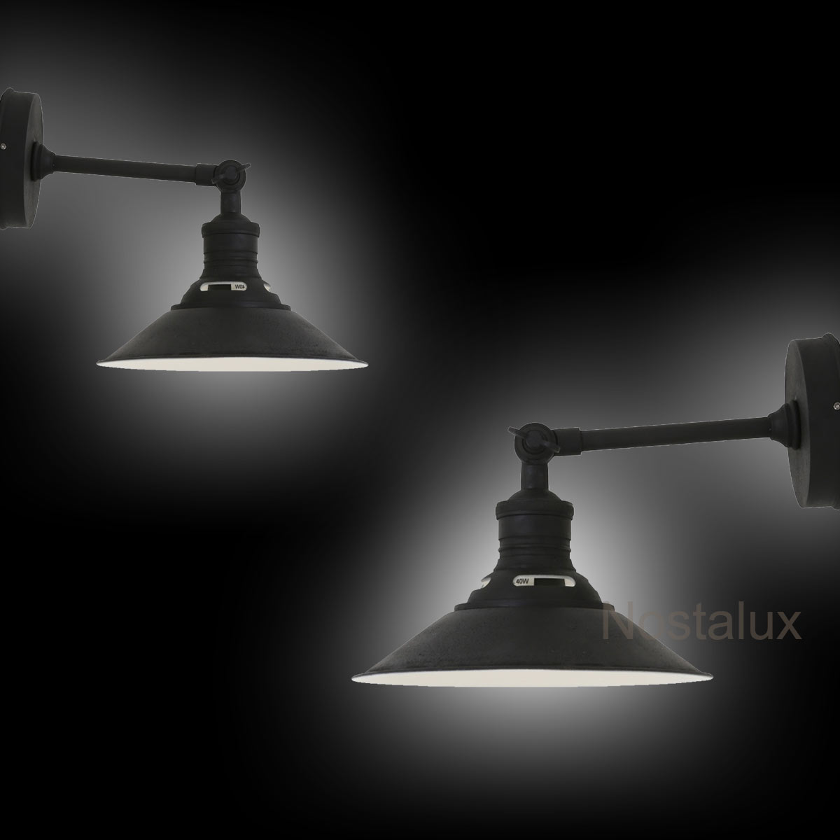 Applique murale Kensington (90193) de Nostaluce noir antique | Nostalux.fr