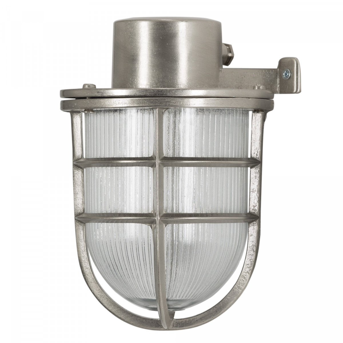 lampe de bateau Caspian en laiton apparence argent vieilli