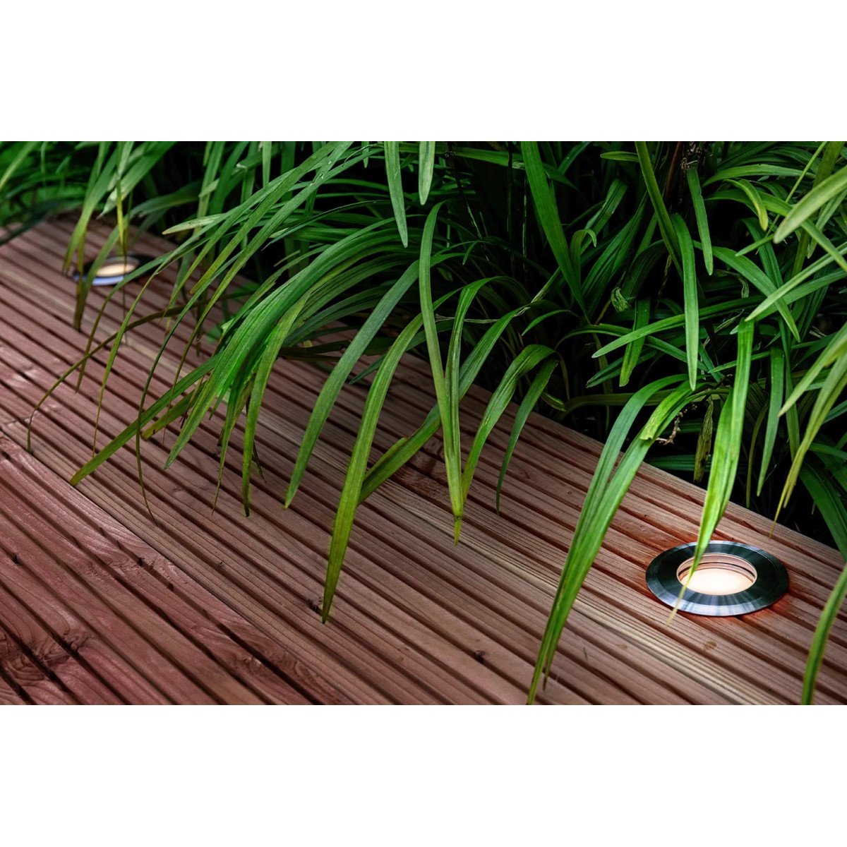Spot de jardin, argent Spot rond en acier inoxydable pour l'extérieur