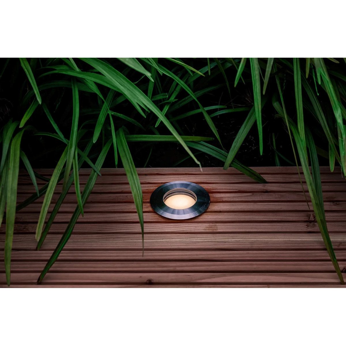 Spot de jardin, argent Spot rond en acier inoxydable pour l'extérieur