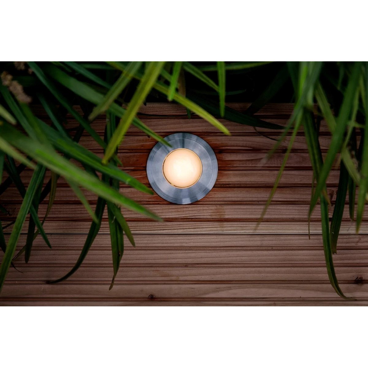 Spot de jardin, argent Spot rond en acier inoxydable pour l'extérieur