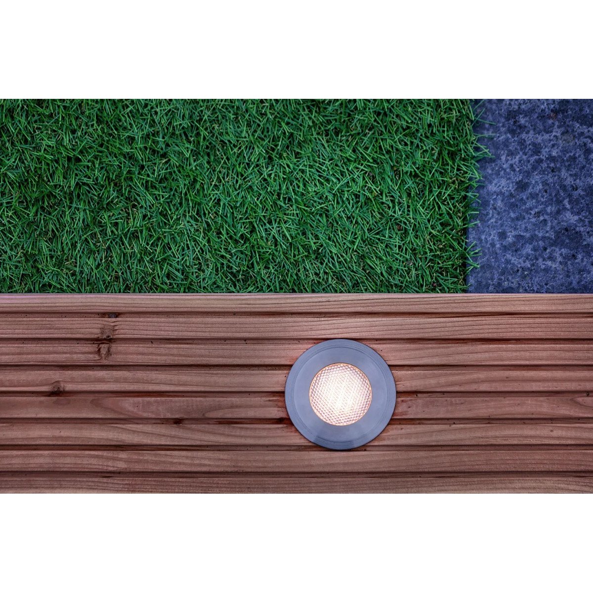 Spot de jardin, argent Spot rond en acier inoxydable pour l'extérieur