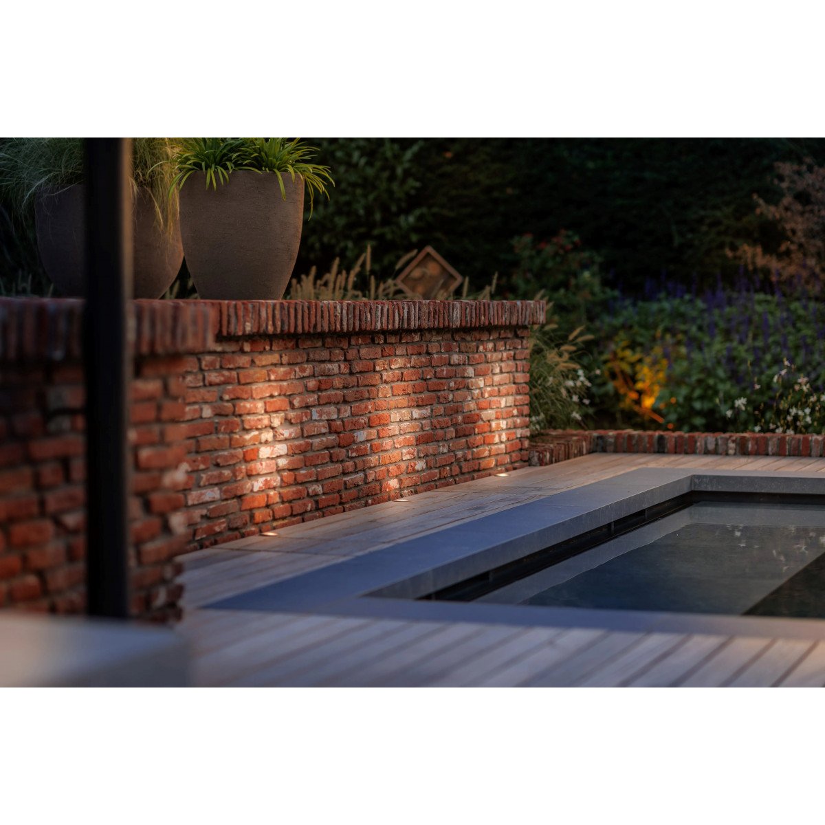 Spot de jardin, argent Spot rond en acier inoxydable pour l'extérieur
