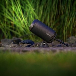 Projecteur de jardin moderne en aluminium Castor 8 anthracite, 12 volts