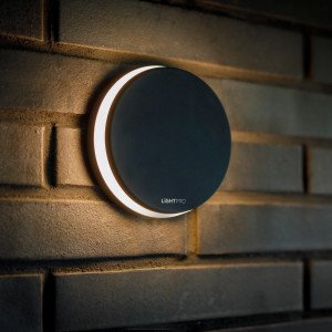 Applique ronde et moderne, lampe d'extérieur Polaris 12 volts de Lightpro de couleur anthracite