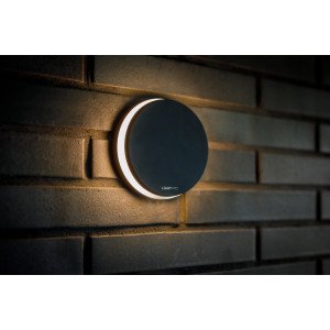 Applique ronde et moderne, lampe d'extérieur Polaris 12 volts de Lightpro de couleur anthracite