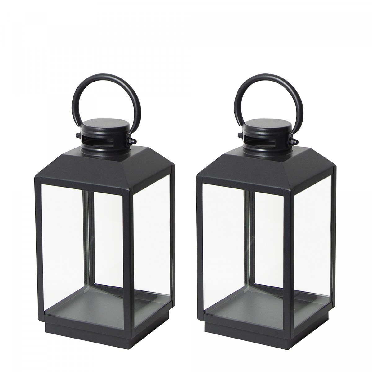 Lot de 2 Newport Photophore Lanterne Noir Small