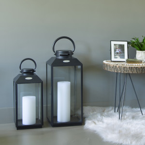 Lot de 2 Newport Photophore Lanterne Noir Medium-Large